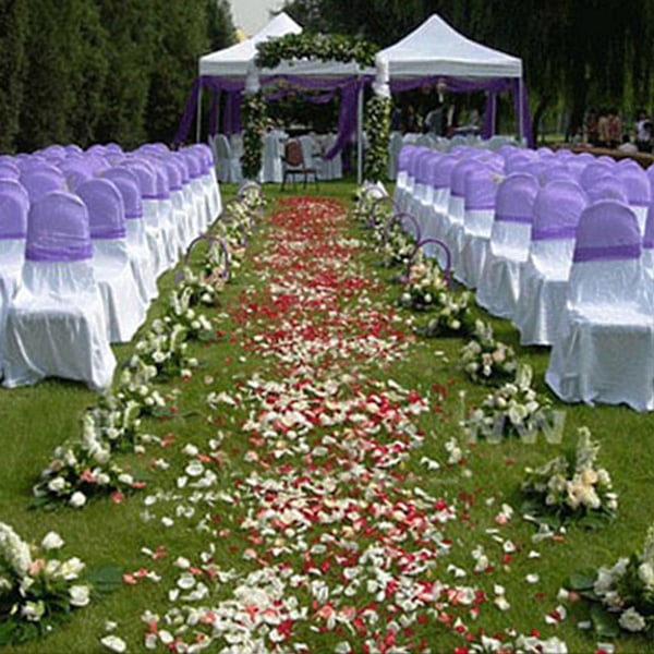 100 stk. Fake Blomster Romantiske Fargerike Stoff Kunstige Roseblomstblader til Bryllup 2