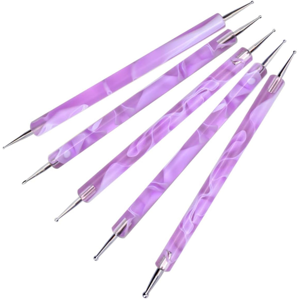5-pack nagelkonstpenna - Lila, nagelkonsttillbehörssats, nagelkonst