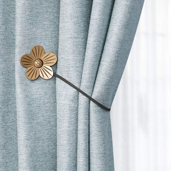 Sæt med 4 Vintage Harpiks Blomster Magnetiske Gardinbindere - til Ho