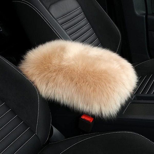 ##/(Camel) car armrest seat box cover, furry car armrest cover protective pad##/