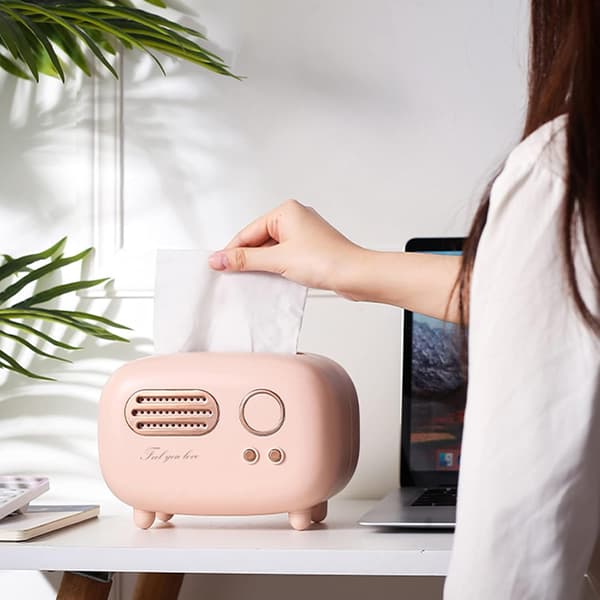 Vævdispensere, Retro Radio Mønster Vævholder Sød Pink T