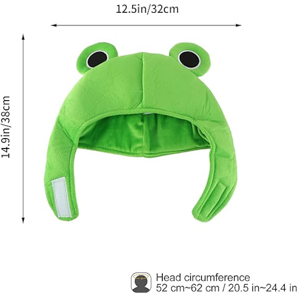 En-delt (grønn kjærlighetsfroskehatt, 32*38CM) Kostymehatt for voksne