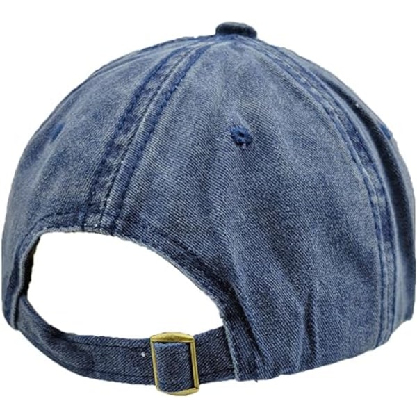 (blå) Baseball Cap Bomullsjusterbar Vasket Klassisk Dad Hat Vint