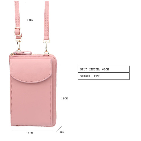Svart mobiltelefonväska, 11 cm (L) x 4 cm (B) ??x 18 cm (H) Axelväska