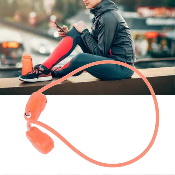Bluetooth luftledningshodetelefon USB oppladbar lett trådløst headset for sportssykling oransje