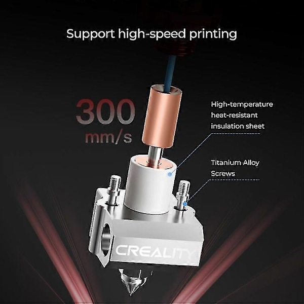 CREALITY 3D-skrivardel Spider Högtemperatur och Högt Flöde Hotend Pro (Röd)
