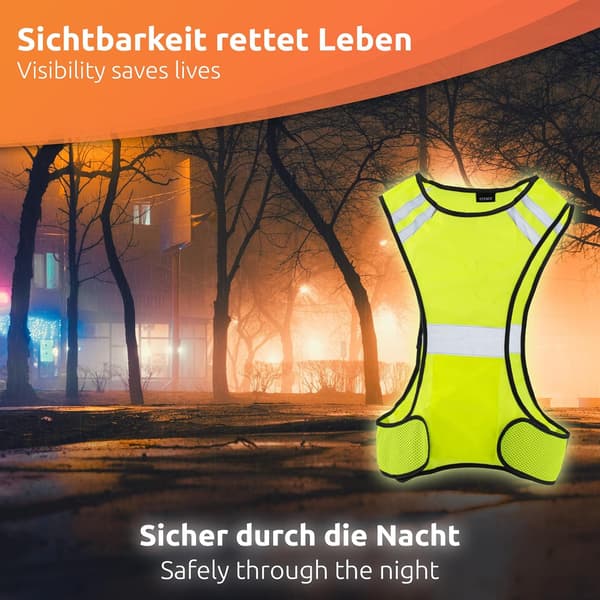 1x Refleksvest Løpevest Høy Sikkerhetsvest Barn Kvinner Beskyttelse