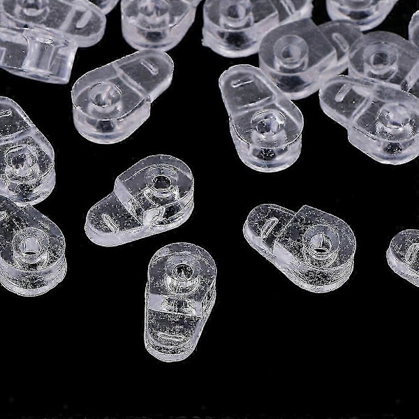 100 st Plastglasfästen Transparenta Spegelskåpsfästklämmor