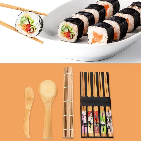 Sushi-tekojen aloittelijasarja, mukaan lukien sushirullat bambusta