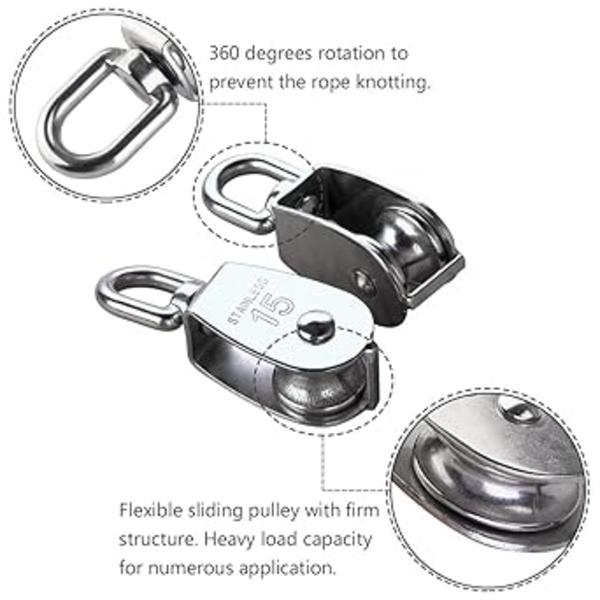 (M15 35kg) 1 st M15 Silver Enkel Hjulblock 304 Rostfritt Stål
