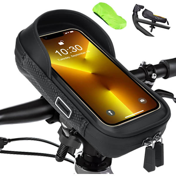 Vandafvisende telefonholder, cykeltelefonholder cykeltaske håndtag