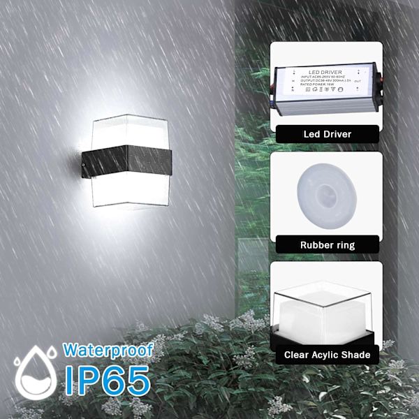 LED Utendørs Vegglampe IP65 Vanntett Utendørs Vegglampe Utendørs Li