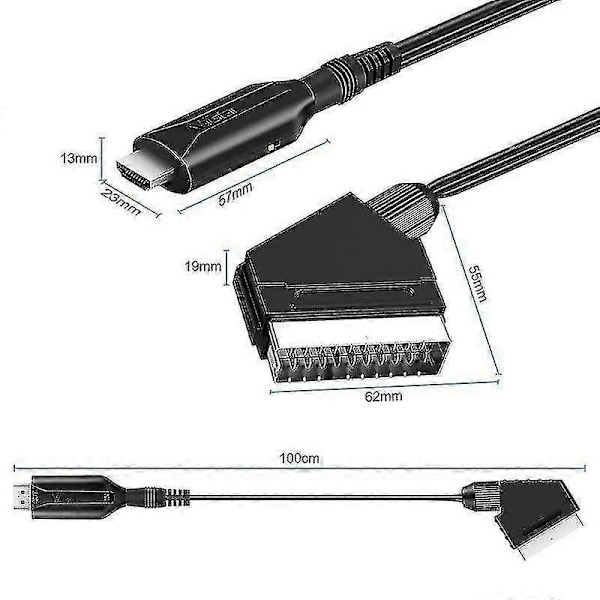 Hdmi - Scart -kaapeli Hdmi - Scart -sovitin Hdmi - Scart -muunnin Videoadapteri