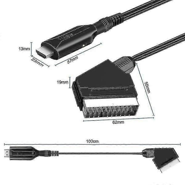 HDMI til Scart Kabel HDMI til Scart Adapter HDMI til Scart Konverter Video Adapter