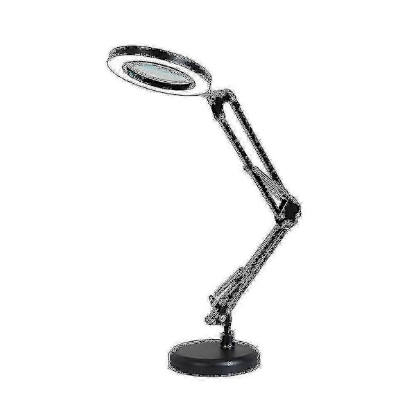 Forstørrelsesglass med 64 LED-er Skrivebordslampe 8 ganger forstørrelse 10 nivåer av justerbar lysstyrke dimbar