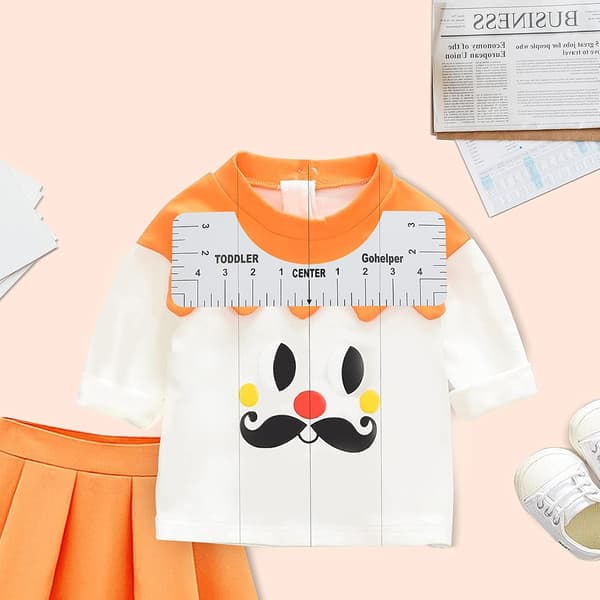 4 stk. T-shirt Justeringslineal til Center Design Guide, T-shirt Regel