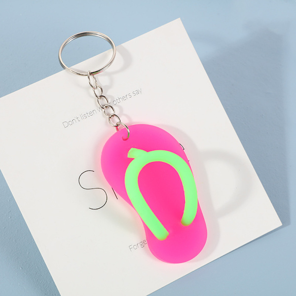 Legetøjsgavepose 12 pakker med 6 farver - Nøglering Flip Flops