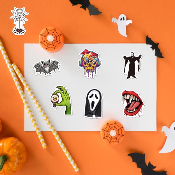 200 stk Søte Happy Halloween Vinyl Dekaler Klistremerker Bulk Vanntette