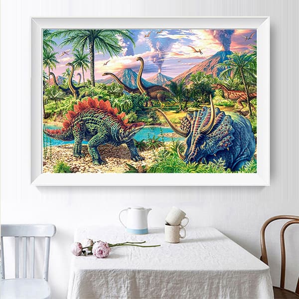Maling DIY 5D Diamantmalingssett Dinosaur Tyrannosaurusrex