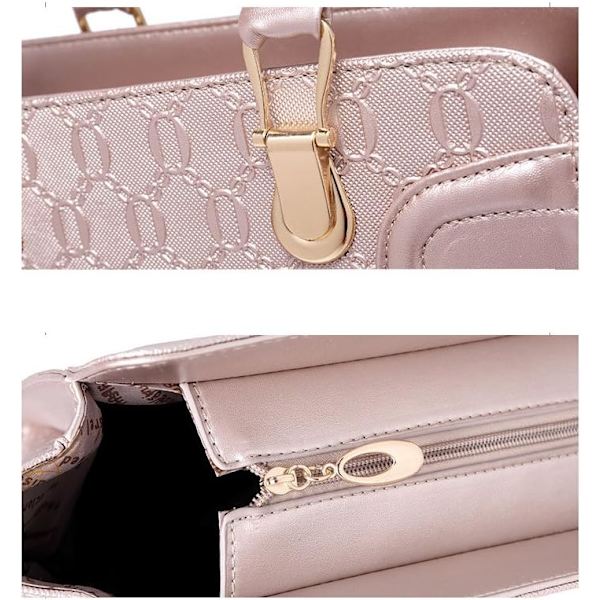 ##/（4-pack）Damer PU-läder Handväska Topphandtag Väska Messenger Väska##/