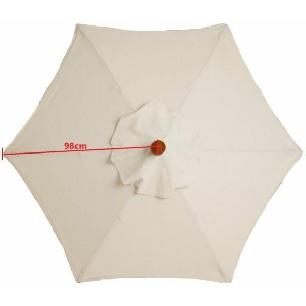 (Grøn) Parasol udskiftningsdug - 6 ribber - Diameter 2 meter -