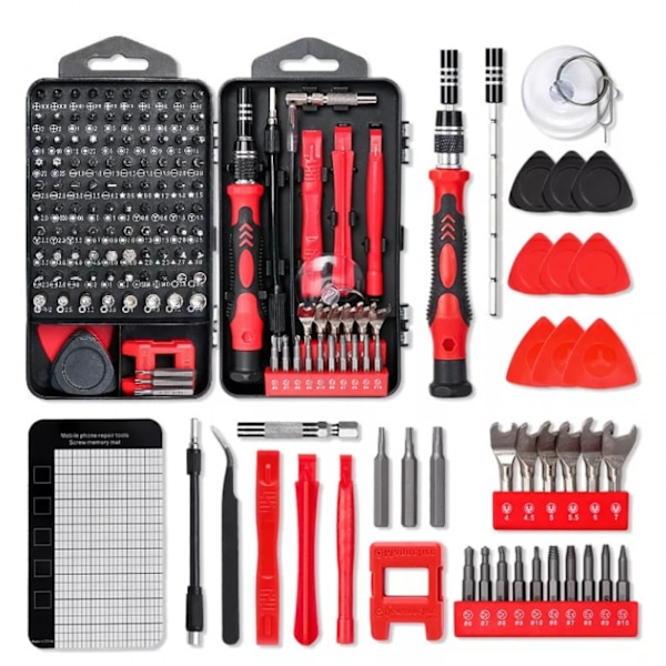 ##/Magnetisk precisionsskruvmejselset med bitsats 115 delar Reparation##/
