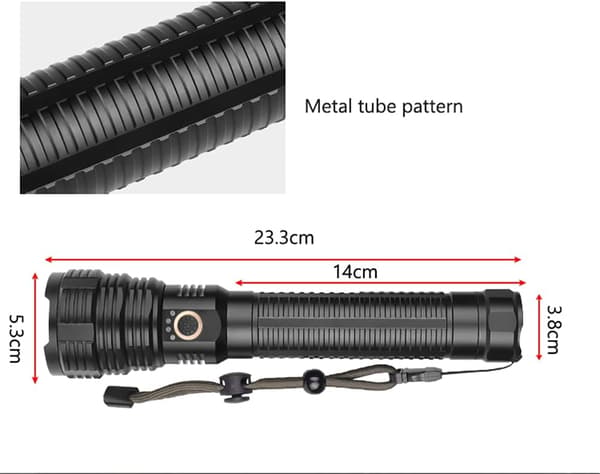XHP70 Tehokas LED-taskulamppu, Superkirkas 10 000 Lumenin Lataus