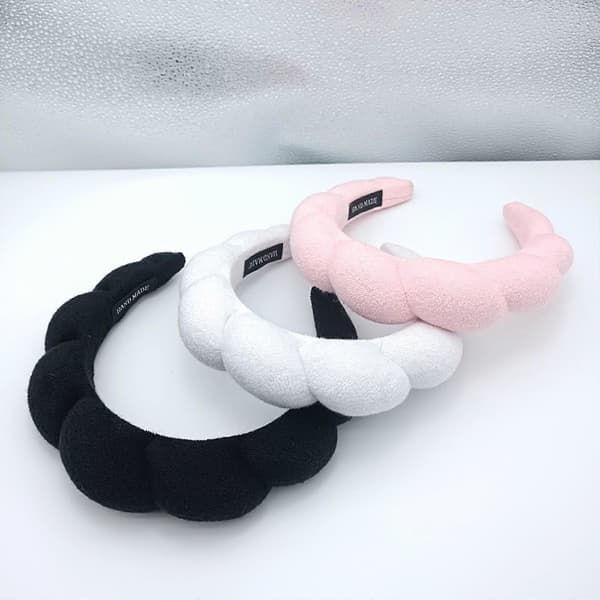 Nytt Spa Hårband Enfärgat Svamphårband, Sminkhårband, Flätade Hårband Pink
