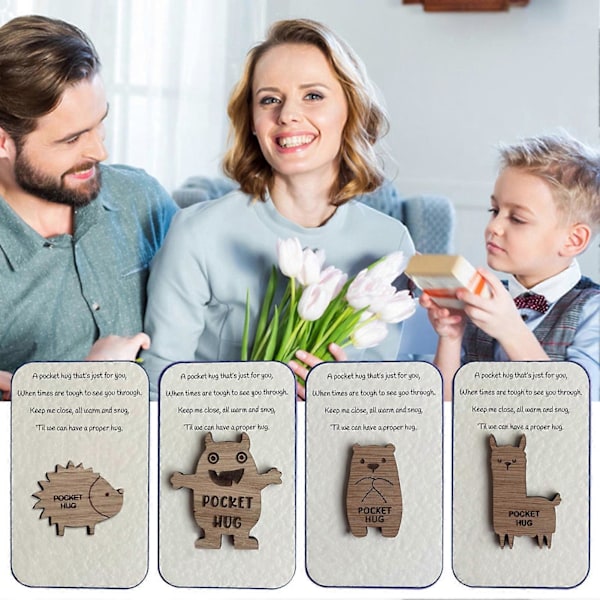 Puinen Token Ihana Persoonallisuus Hieno Vankka Luova Äitienpäivälahja Kompakti Taskuhali Puinen Eläin Token Festivaaleihin J