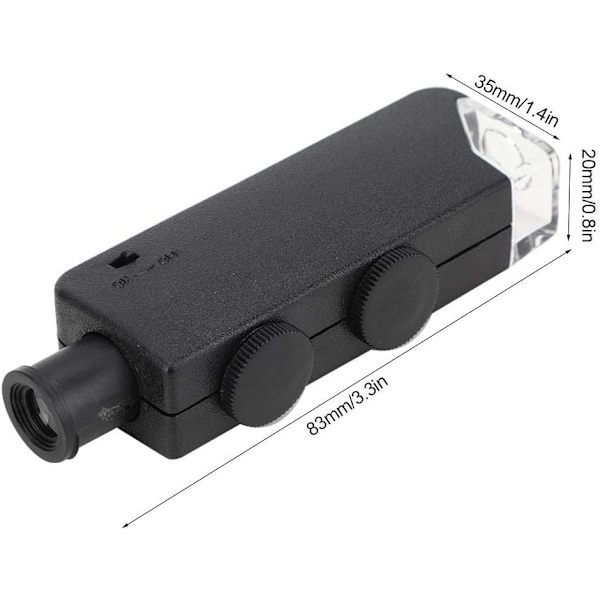 60-100X Justerbar LED-belyst Mikroskop Håndholdt Forstørrelsesglass