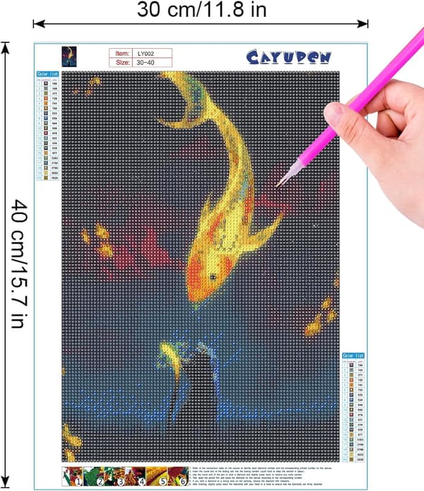 ##/5D diamantmålning-DIY-30x40cm-guldfisk gud och katt##/