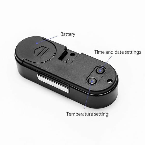 2-i-1 Bilklokke Termometer LED Bakgrunnsbelysning Bilinteriør Dekor Termometer Klokke Bil Dashbord Klokke