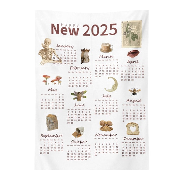 Seinäkalenteri 2025, selkeä painatus, seinäkoriste, pestävä, kodin ja toimiston sisustus, muistutus tärkeistä päivämääristä, suorakulmainen, repeytymätön seinävaate toimistoon A