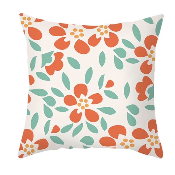 Kuddfodral Blekningsfritt Osynligt Blixtlås Polyester Persika Hud Blomstertryck Kuddfodral för Soffa B