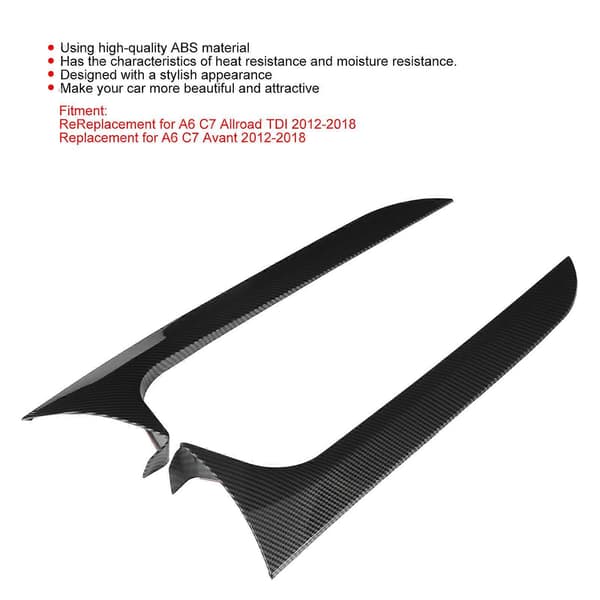 2 STK Bakrute Side Trim Karbonfiberstil Erstatning for A6 C7 Allroad TDI 2012?2018