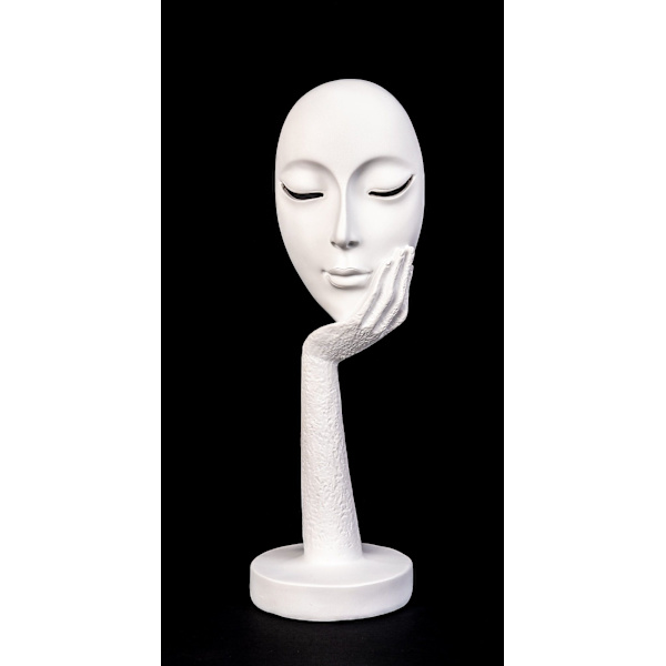 ##/Modern skulpturfigur i resin \"Ansikte\"##/