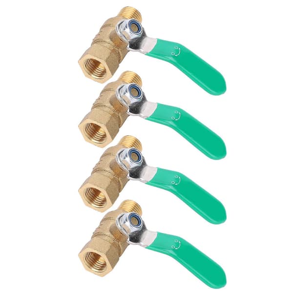 4 stk. messing kuglehane G1/4in 1 hun 1 han gevind afløb afbryder VVS fitting
