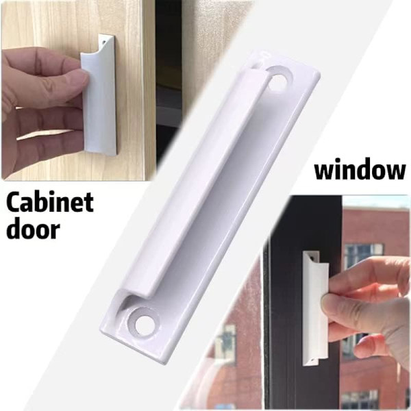 2 stk. (Hvid) Aluminium Legering Greb - Skydedørsgreb - Balkon