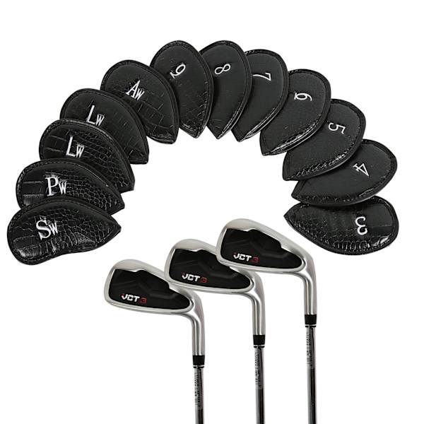 12 stk. syntetisk læder golfkøllehoved jern covers MT/PU