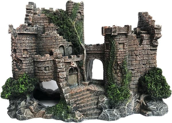 Harpiks Akvarium Ornament - Slotformet Fisk Skjulested - Realistisk