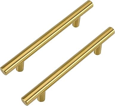 2 kpl Kultaiset Keittiökahvat Kaappiin 128mm Messinki K