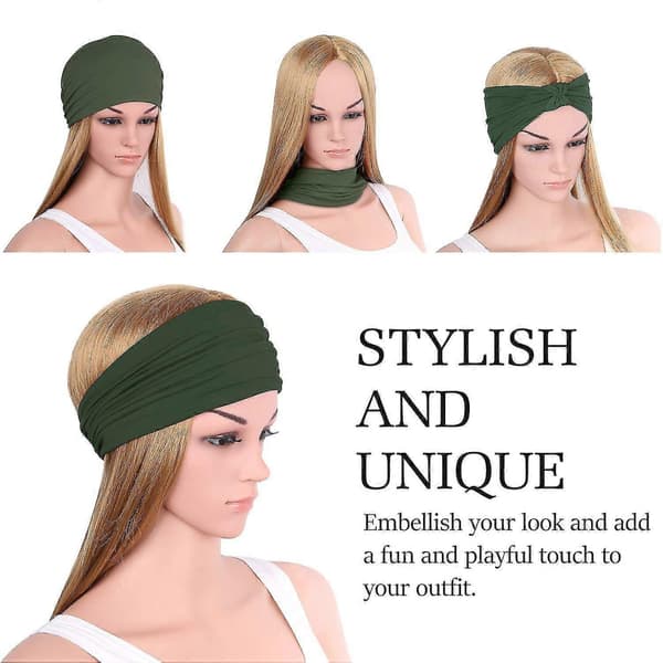 Hårband för damer, multifunktionellt hårband, multi-styl Military green