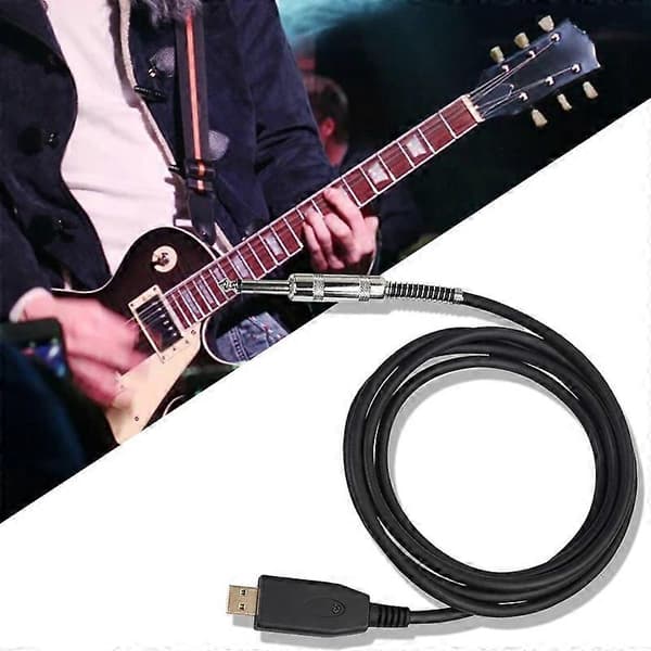 Audio AUX Kabel Anti-interferens Høj Fidelitet Driver-fri USB til 6,35mm Han til Han Guitar Kabel til Laptops 2M