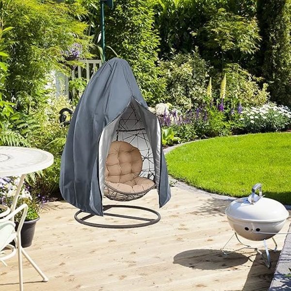 ##/210D 190X115Cm Patio Hängande Äggstolsskydd Rattan Utomhus Vicker Gungstol Vattentät Dammskydd Trädgårdsmöbelskydd med Blixtlås##/