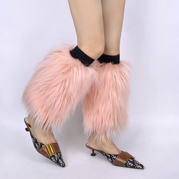 ##/(Rosa, 25 cm) Vinterpels Legwarmer Strømper Kalvesokker for Kvinner##/
