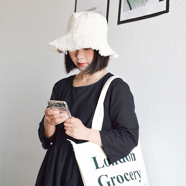 Grå tryckt bucket hat för män och kvinnor