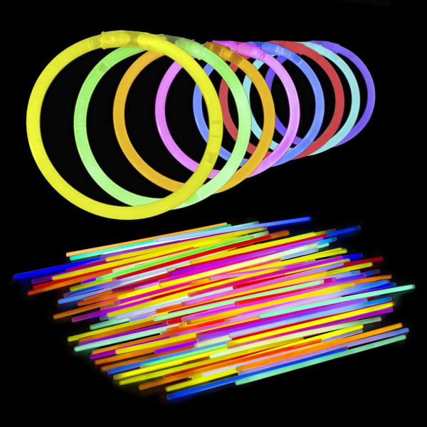 100 Lysstavar i Bulk - Festtillbehör - Glow in the Dark Kul Fest