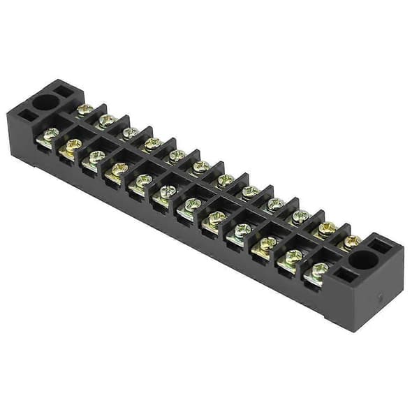5 st Dubbelrad 12 Positioner 600V 15A Skruvplint + Förisolerad Terminalbarriär