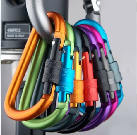 Låsekarabiner, Premium Aluminium Legering D-Ring Karabiner Nøkkel