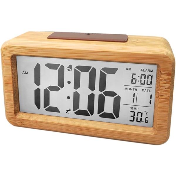 ##/Digital väckarklocka, Väckarklocka i trä, Digital klocka, Massivt trä##/
